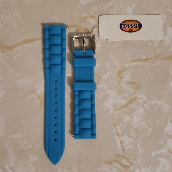 Fossil Accessories - Fossil 18mm aqua silicone watch strap